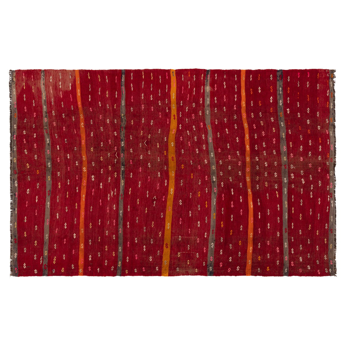 Large red Kilim carpet K829, size 260 x 165 cm