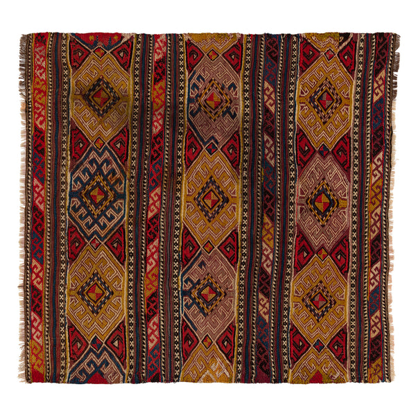 Old square Kilim rug no. K322, size 92 x 95 cm